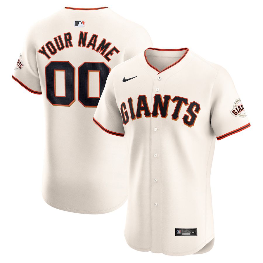 Men San Francisco Giants Nike Cream Home Elite Custom MLB Jersey->customized mlb jersey->Custom Jersey